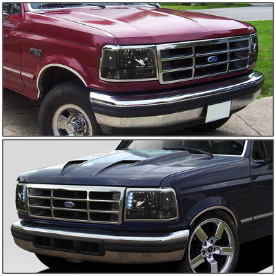 D-Motoring - Headlights - LED DRL - Smoked Lens - Clear Corner - Plug-n-Play - Pair - Ford F-150 / 250 / 350 / Bronco - 5