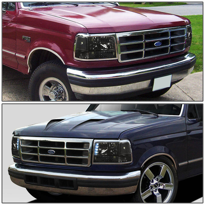 D-Motoring - Headlights - LED DRL - Smoked Lens - Clear Corner - Plug-n-Play - Pair - Ford F-150 / 250 / 350 / Bronco - 5
