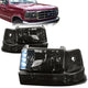 92-96 Ford F-150 F250 F350 Bronco Headlights - LED DRL - Smoked Housing - Plug-n-Play - Pair