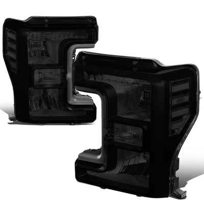 17-19-ford-f250-super-duty-headlights-tinted-housing-oe-style-smoked-lens-pair-hl-oh-f25018-bk-sm-cl1 - 2