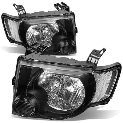 D-Motoring - Headlights - Black Housing - Plug-n-Play - Pair - 08-12 Ford Escape - 1