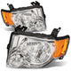D-Motoring - Headlights - Chrome Housing - Amber Corner - Plug-n-Play - Pair - 08-12 Ford Escape - 1