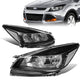 13-16 Ford Escape Headlights - Black Housing - Plug-n-Play - Pair