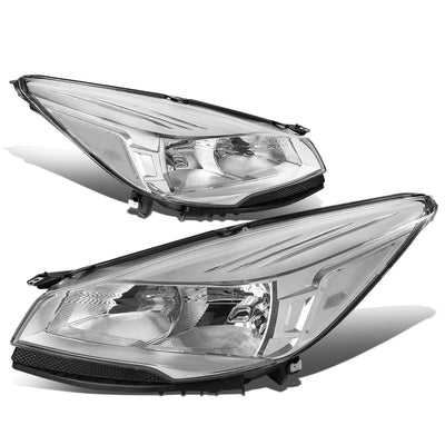 D-Motoring - Headlights - Chrome Housing - Plug-n-Play - Pair - 13-16 Ford Escape - 1