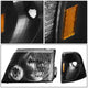D-Motoring - Headlights - Black Housing - Amber Corner - Plug-n-Play - Pair - 02-05 Ford Explorer - 3