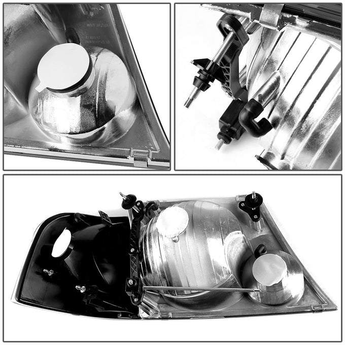D-Motoring - Headlights - Black Housing - Amber Corner - Plug-n-Play - Pair - 02-05 Ford Explorer - 4