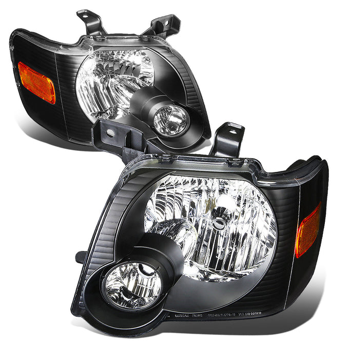 D-Motoring - Headlights - Black Housing - Amber Corner - Plug-n-Play - Pair - Ford Explorer / Explorer Sport Trac - 1