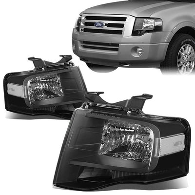 07-14 Ford Expedition Headlights - Black Housing - Plug-n-Play - Pair