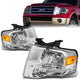 07-14 Ford Expedition Headlights - Chrome Housing - Amber Corner - Plug-n-Play - Pair