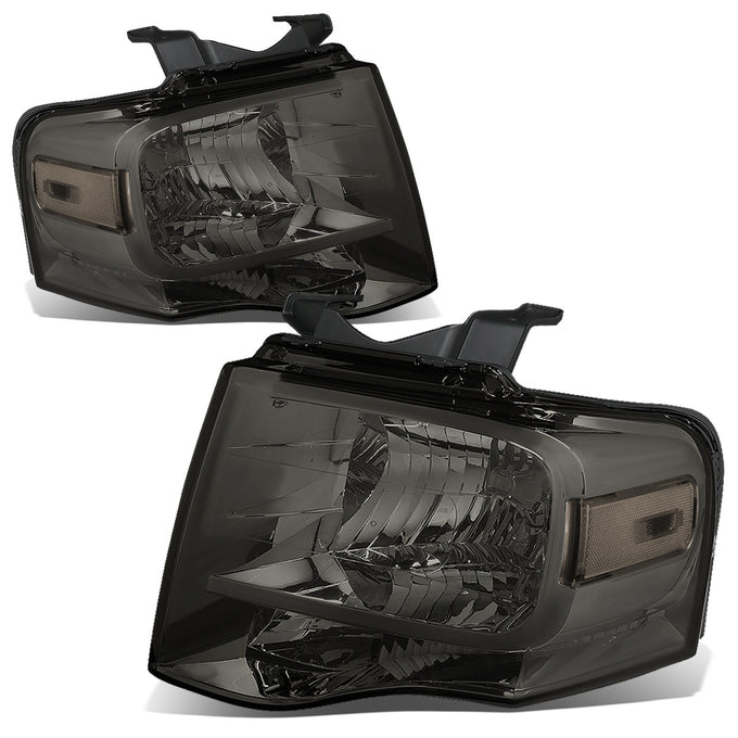 D-Motoring - Headlights - Smoked Lens - Clear Corner - Plug-n-Play - Pair - 07-14 Ford Expedition - 1