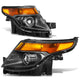 D-Motoring - Headlights - Black Housing - Amber Corner - Projector - Plug-n-Play - Pair - 11-15 Ford explorer - 1