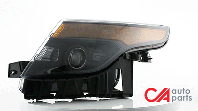 D-Motoring - Headlights - Black Housing - Amber Corner - Projector - Plug-n-Play - Pair - 11-15 Ford explorer - 2