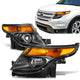 11-15 Ford explorer Headlights - Black Housing - Amber Corner - Projector - Plug-n-Play - Pair