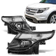 11-15 Ford Explorer Headlights - Black Housing - Clear Corner - Projector - Plug-n-Play - Pair