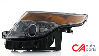 D-Motoring - Headlights - Smoked Lens - Amber Corner - Projector - Plug-n-Play - Pair - 11-15 Ford explorer - 2