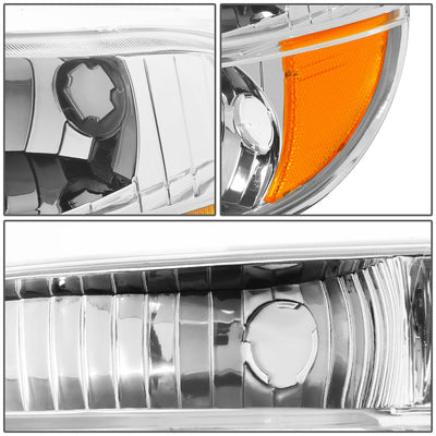 D-Motoring - Headlights - Chrome Housing - Amber Corner - Plug-n-Play - Pair - Ford Explorer / Mercury Mountaineer - 2