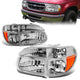 95-01 Ford Explorer Mercury Mountaineer Headlights - Chrome Housing - Amber Corner - Plug-n-Play - Pair