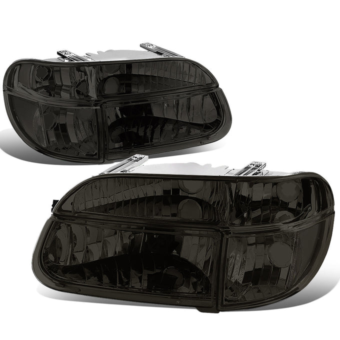 D-Motoring - Headlights - Smoked Lens - Clear Corner - Plug-n-Play - Pair - Ford Explorer / Mercury Mountaineer - 1