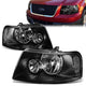 03-06 Ford Expedition Headlights - Black Housing - Plug-n-Play - Pair