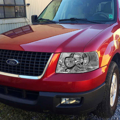 D-Motoring - Headlights - Chrome Housing - Plug-n-Play - Pair - 03-06 Ford Expedition - 5