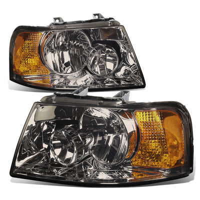 D-Motoring - Headlights - Smoked Lens - Amber Corner - Plug-n-Play - Pair - 03-06 Ford Expedition - 1