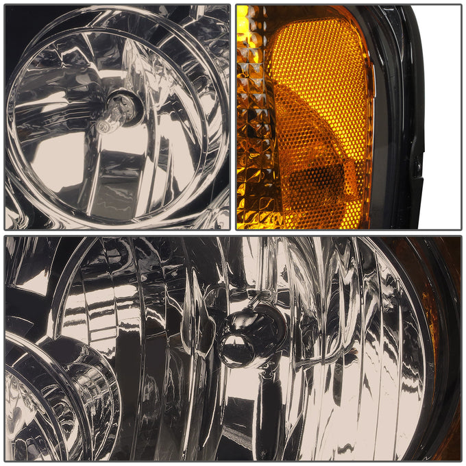 D-Motoring - Headlights - Smoked Lens - Amber Corner - Plug-n-Play - Pair - 03-06 Ford Expedition - 2