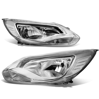 D-Motoring - Headlights - Chrome Housing - Plug-n-Play - Pair - 12-14 Ford Focus - 1