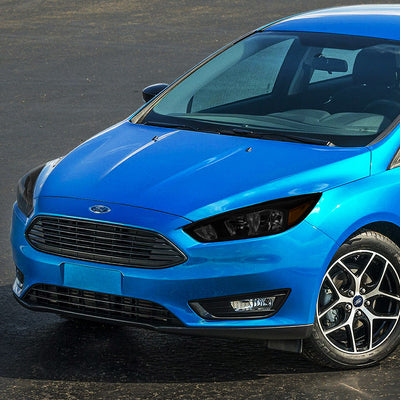 D-Motoring - Headlights - Black Housing - Smoked Lens - Amber Corner - Plug-n-Play - Pair - 15-17 Ford Focus - 5