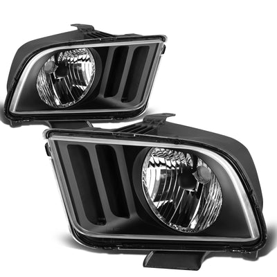 D-Motoring - Headlights - Black Housing - Plug-n-Play - Pair - 05-09 Ford Mustang - 1