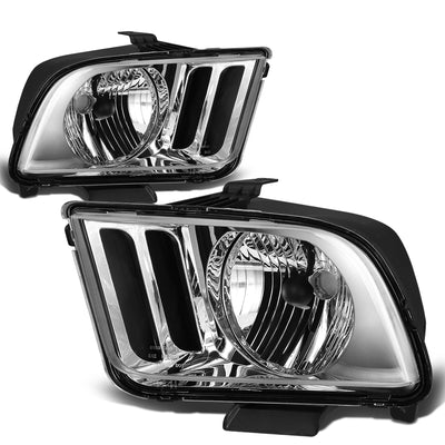 D-Motoring - Headlights - Chrome Housing - Plug-n-Play - Pair - 05-09 Ford Mustang - 1