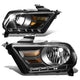 D-Motoring - Headlights - Black Housing - Amber Corner - Plug-n-Play - Pair - 10-14 Ford Mustang - 1