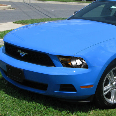 D-Motoring - Headlights - Black Housing - Amber Corner - Plug-n-Play - Pair - 10-14 Ford Mustang - 5
