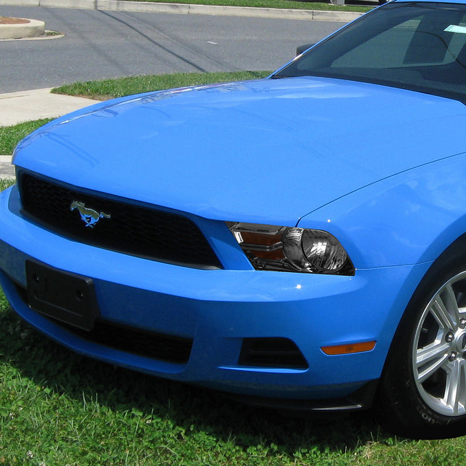 D-Motoring - Headlights - Smoked Lens - Amber Corner - Plug-n-Play - Pair - 10-14 Ford Mustang - 5