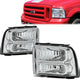 05-07 Ford F-250 350 450 550 Super Duty Headlights - Chrome Housing - Plug-n-Play - Pair