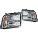 D-Motoring - Headlights - LED DRL - Chrome Housing - Amber Corner - Plug-n-Play - Pair - Ford F-250 / 350 / 450 / 550 Super Duty - 3