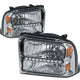 D-Motoring - Headlights - LED DRL - Chrome Housing - Amber Corner - Plug-n-Play - Pair - Ford F-250 / 350 / 450 / 550 Super Duty - 1