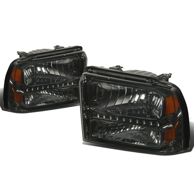 D-Motoring - Headlights - LED DRL - Smoked Lens - Amber Corner - Plug-n-Play - Pair - Ford F-250 / 350 / 450 / 550 Super Duty - 4