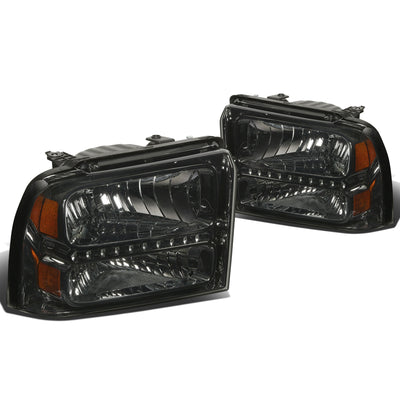 D-Motoring - Headlights - LED DRL - Smoked Lens - Amber Corner - Plug-n-Play - Pair - Ford F-250 / 350 / 450 / 550 Super Duty - 3