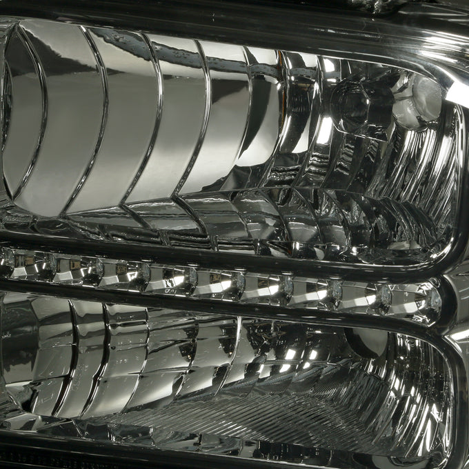 D-Motoring - Headlights - LED DRL - Smoked Lens - Amber Corner - Plug-n-Play - Pair - Ford F-250 / 350 / 450 / 550 Super Duty - 2