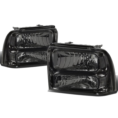 D-Motoring - Headlights - Smoked Lens - Clear Corner - Plug-n-Play - Pair - 05-07 Ford F-250 / 350 / 450 / 550 Super Duty - 1