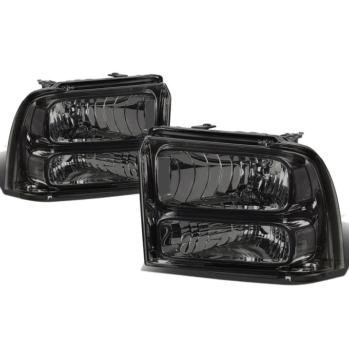 D-Motoring - Headlights - Smoked Lens - Clear Corner - Plug-n-Play - Pair - 05-07 Ford F-250 / 350 / 450 / 550 Super Duty - 1