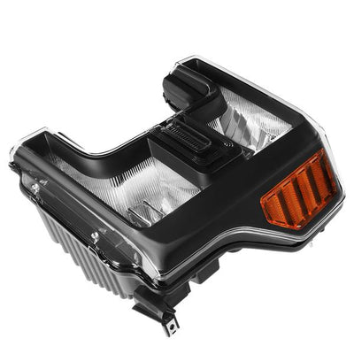 17-19 F250 F350 Super Duty Headlights - Black/Amber - Pair - HL-OH-FSD17-BK-AM - 3
