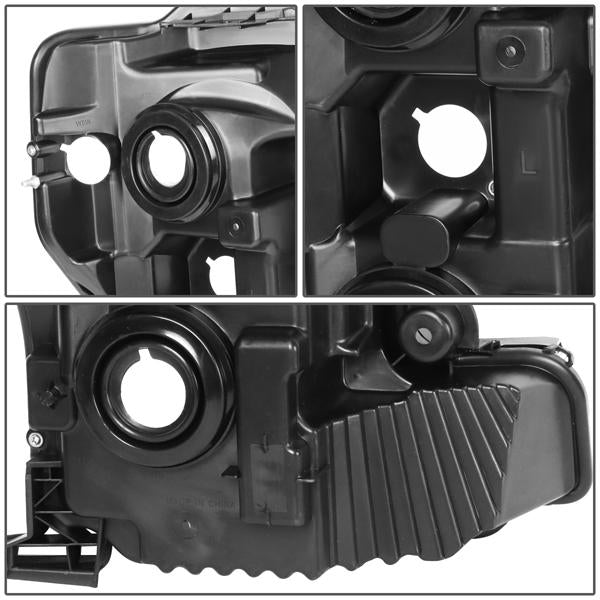 17-19 F250 F350 Super Duty Headlights - Black/Amber - Pair - HL-OH-FSD17-BK-AM - 6