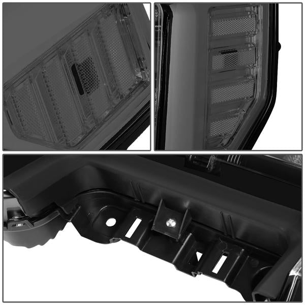17-19 F250 F350 Super Duty Headlights - Smoked/Clear - Pair - HL-OH-FSD17-SM-CL1 - 5