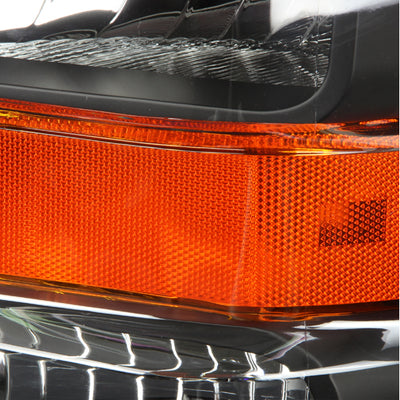 D-Motoring - Headlights - Black Housing - Amber Corner - Plug-n-Play - Pair - 08-10 Ford F-250 / 350 / 450 / 550 Super Duty - 4
