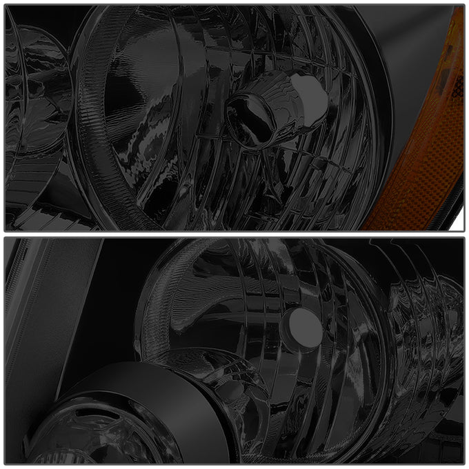 D-Motoring - 11-13 Jeep Grand Cherokee Headlights - Smoked Lens - Amber Corner - Plug-n-Play - Pair - 3