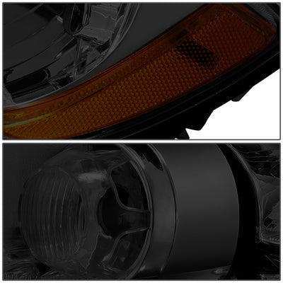 D-Motoring - 11-13 Jeep Grand Cherokee Headlights - Smoked Lens - Amber Corner - Plug-n-Play - Pair - 4