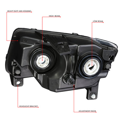 D-Motoring - 11-13 Jeep Grand Cherokee Headlights - Smoked Lens - Amber Corner - Plug-n-Play - Pair - 6