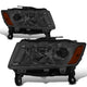 14-16 Jeep Grand Cherokee Pre Facelift Headlights - Smoked Housing - Smoked Lens - Amber Corner - Plug-n-Play - Pair