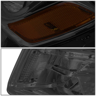 D-Motoring - 14-16 Jeep Grand Cherokee Pre Facelift Headlights - Smoked Housing - Smoked Lens - Amber Corner - Plug-n-Play - Pair - 4